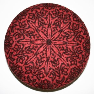 Allamanda Hat, an embroidered Fair Isle knitting design by Mary Ann Stephens
