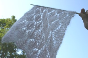 Dale Garn Erle mohair, silk and wool yarn in Ethereal Diamonds, a free knitting pattern from the Two Strands Blog