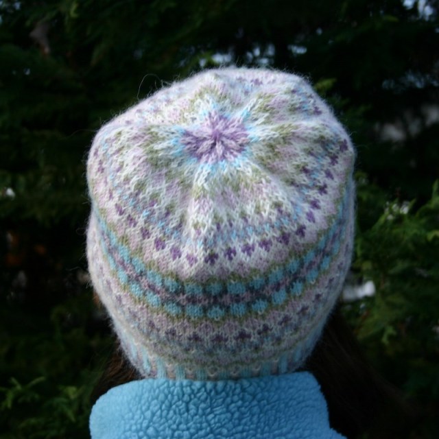 fair isle hat knitting kit with alpaca yarn